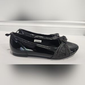 Carter's Black Glitter Bow Flats for Girls